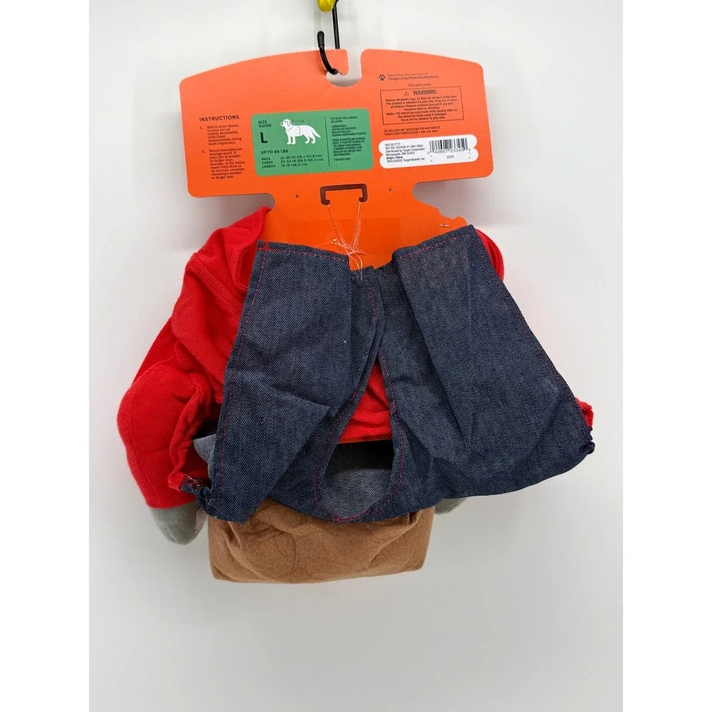 Boots & Barkley Target Employee Dog Costume with Plush Toy Red Large NWT